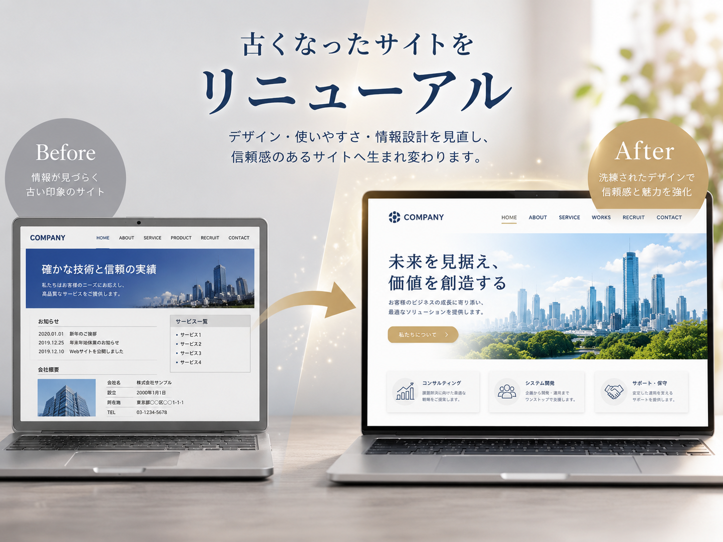 古くなったサイトをリニューアルしたい